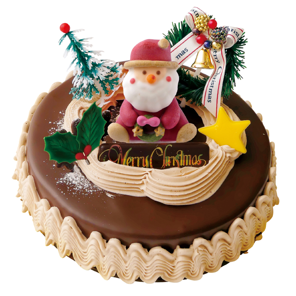 チョコレートバターデコレーション-クリスマスケーキ