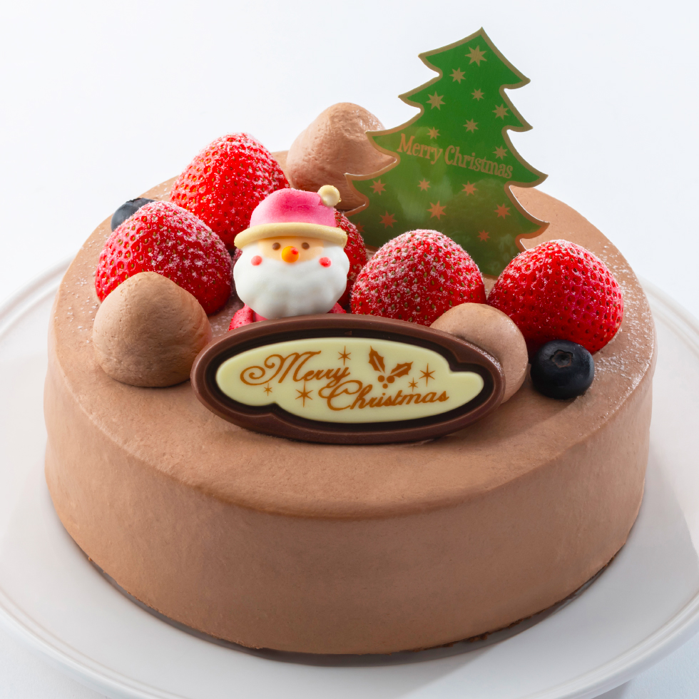 チョコクリームデコレーション-クリスマスケーキ